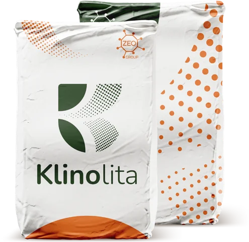 Duas embalagens originais de Klinolita em pé.